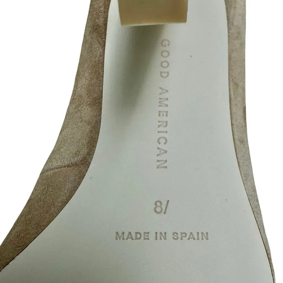 New GOOD AMERICAN The Icon Nude Suede Pointed Toe Pumps 4" Heel Women's 8.5 - Picture 9 of 12